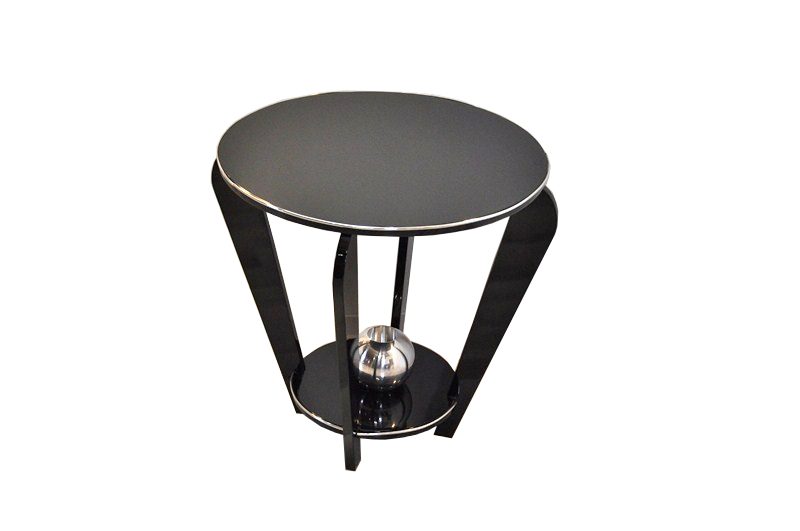 Art Deco Beistelltisch mit einer Chromkugel