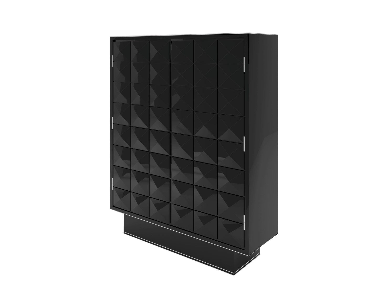 Schwarzer Klavierlack Design Schrank