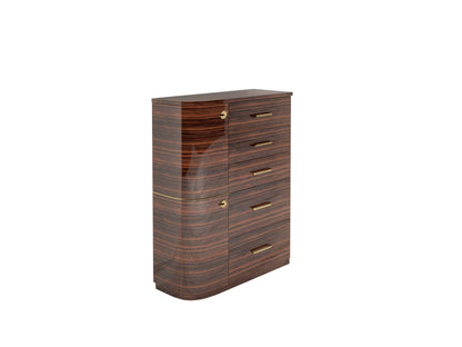 Design Makassar Schubladen Kommode mit Messinggriffen