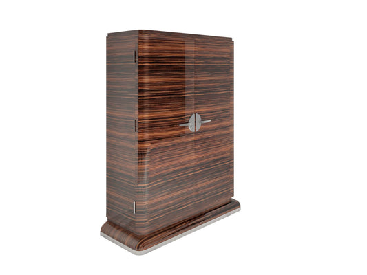 Moderner Design Schrank aus Makassar Chromgriffe Hochglanz