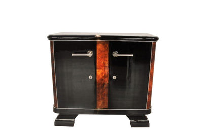 French Art Deco Commode with Burlwood Details