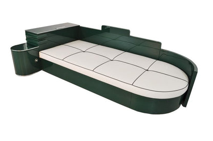 Hochglänzendes Art-déco-Tagesbett aus Frankreich in Jaguar Racing Green