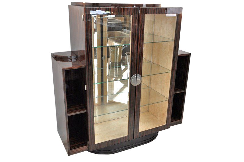 Luxurious Art Deco Sidetable with a Chromeball
