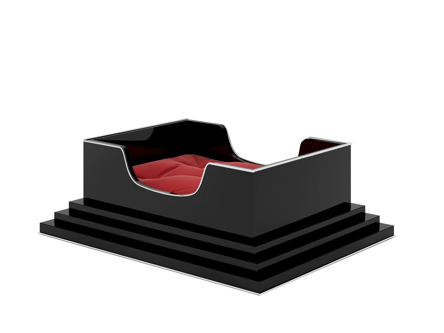 Kleines Art Deco Design Hundebett mit Klavierlack
