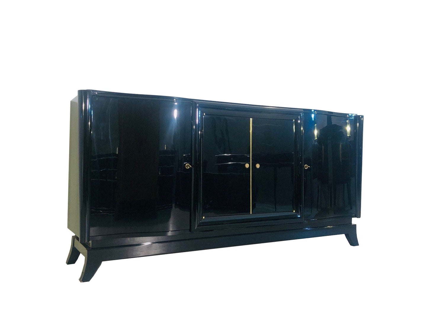 Klassisches 1920er Art Deco Sideboard mit Serpentinen-Türen