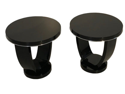 Schwarze Art Deco Beistelltische