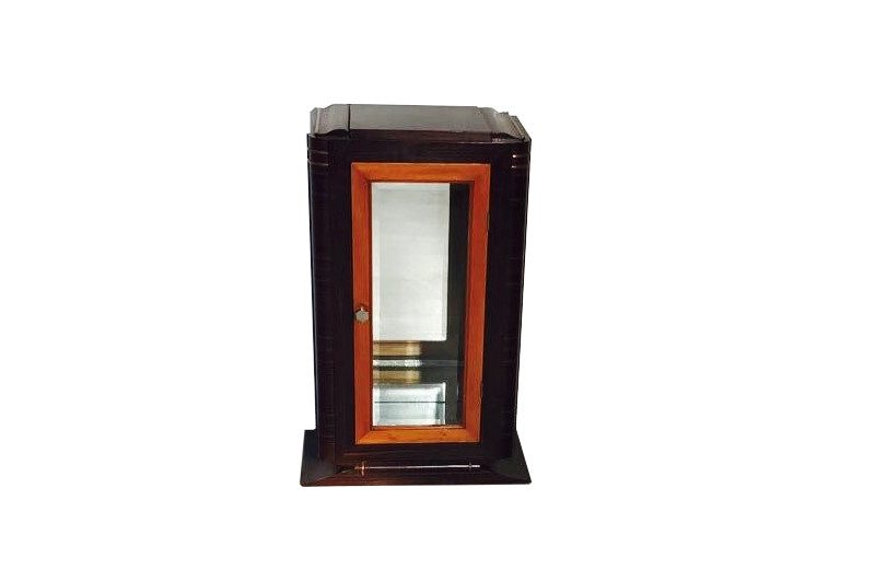 Kleine Art Deco Vitrine aus Makassar-Holz