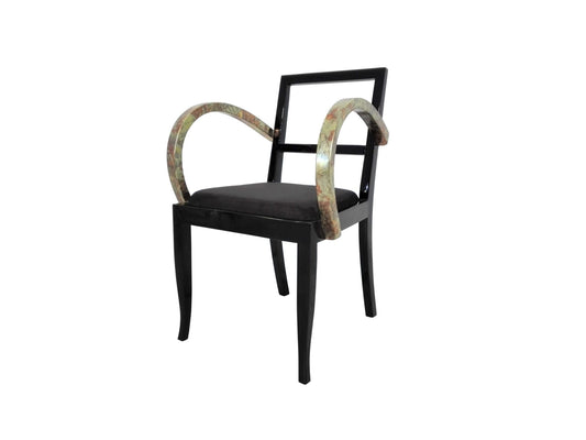 Französischer Art Deco Stuhl mit Schlagmetal