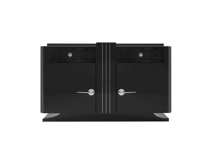 Schwarze Kommode im Art Deco Stil