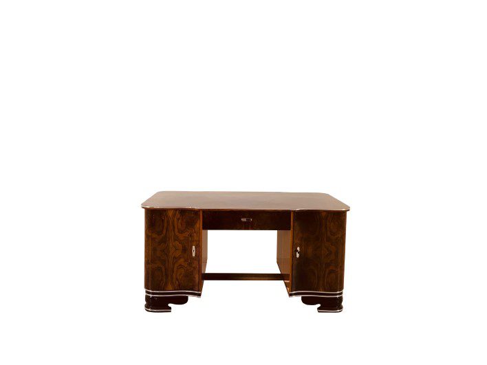 Originaler Art Deco Schreibtisch aus Wurzelholz