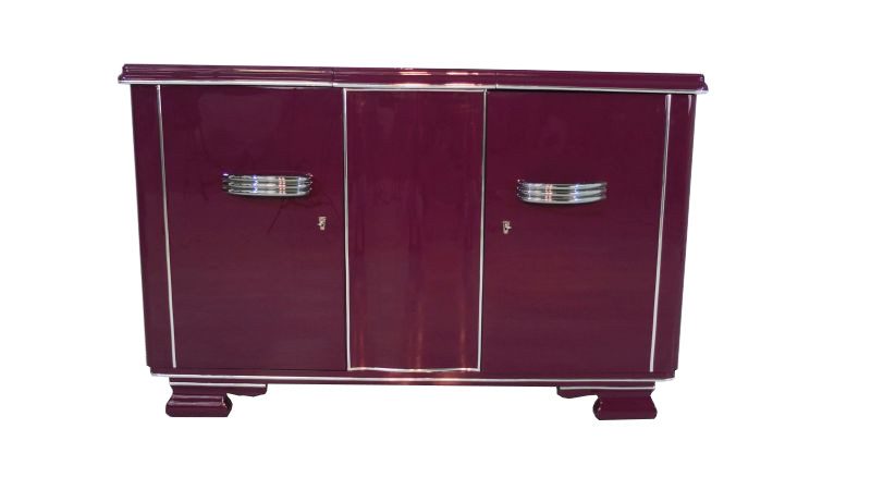 Extravagantes Art Deco Sideboard in einem außergewöhnlichen Violett