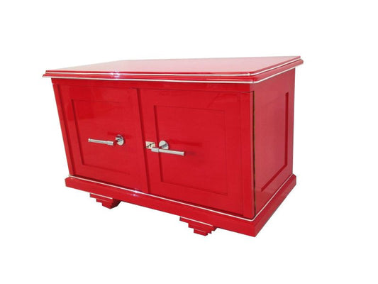 Rote Art Deco Kommode