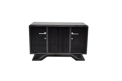 Art-Deco-Sideboard, Hochglanzschwarz
