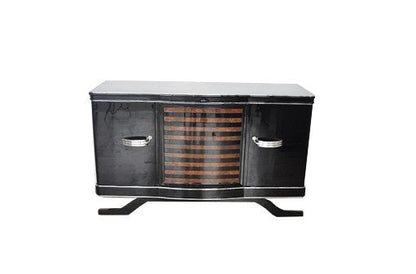 Art-Deco-Sideboard mit gemasertem Walnussfurnier