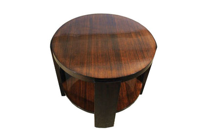 Art Deco Zebrano Beistelltisch mit Mahagoni Beinen
