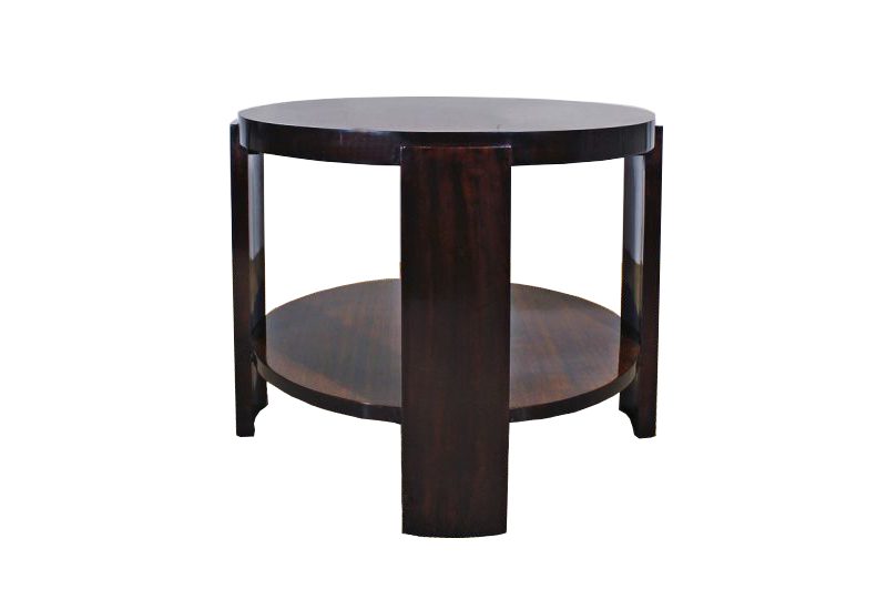 Beistelltisch aus Zebrano und Mahagoni aus der Art-Deco-Ära