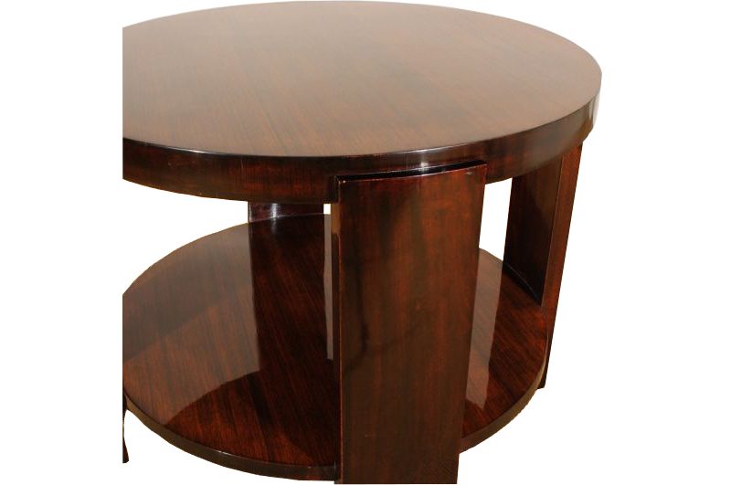 Beistelltisch aus Zebrano und Mahagoni aus der Art-Deco-Ära