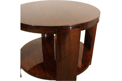 Beistelltisch aus Zebrano und Mahagoni aus der Art-Deco-Ära