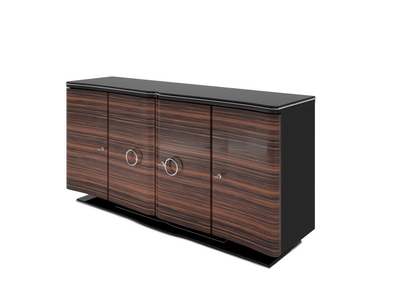 Geschwungenes Makassar Art Deco Design Sideboard
