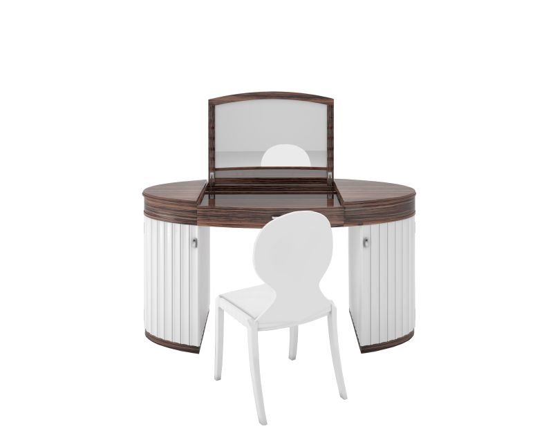 Weißes Hochglanz Design Schminktisch-Set