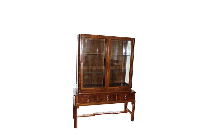 Braune Art Deco Vitrine