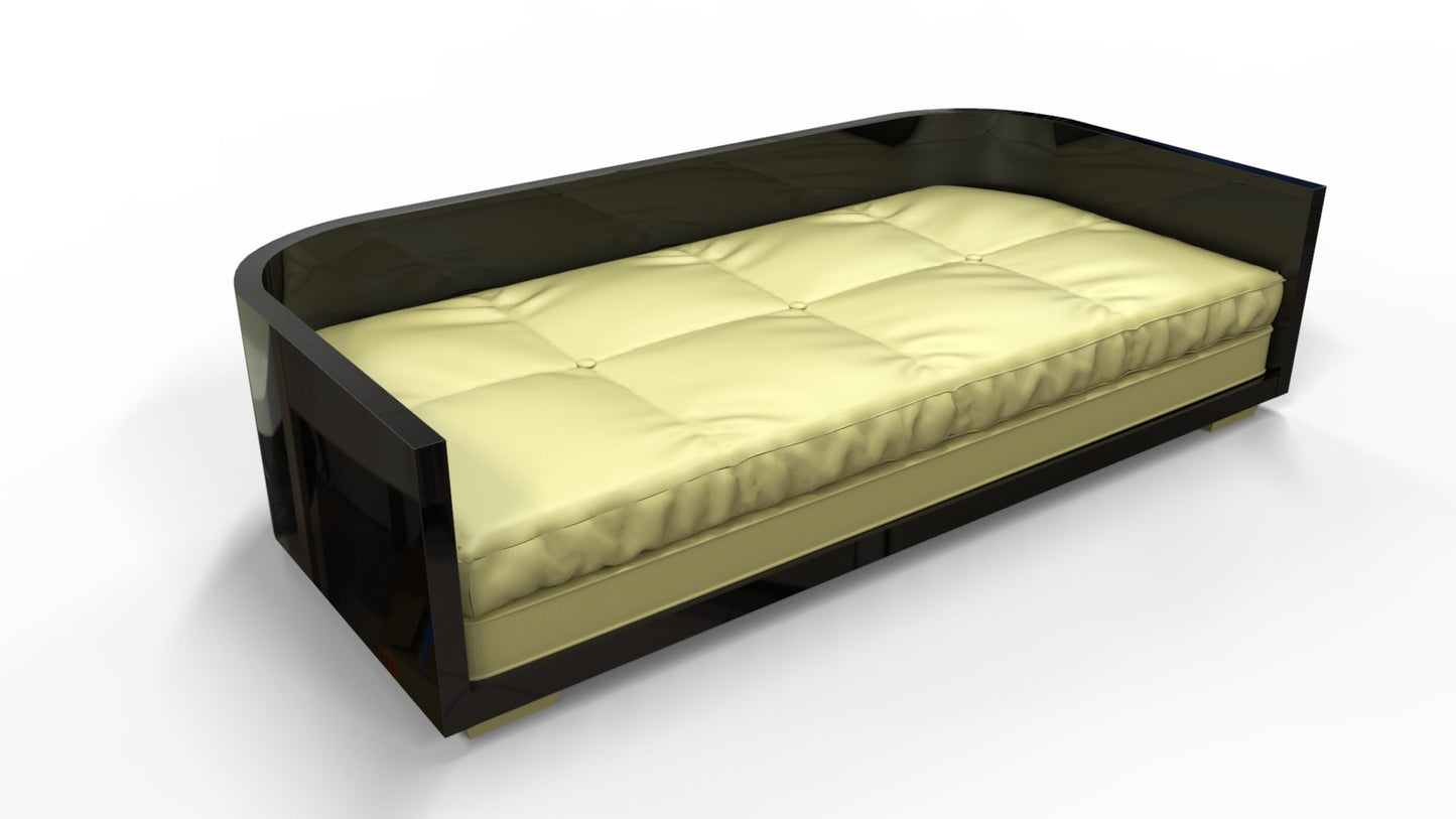 Schwarzes Art-Deco-Sofa