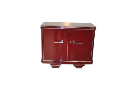 Art Deco Style Commode in Fire Red